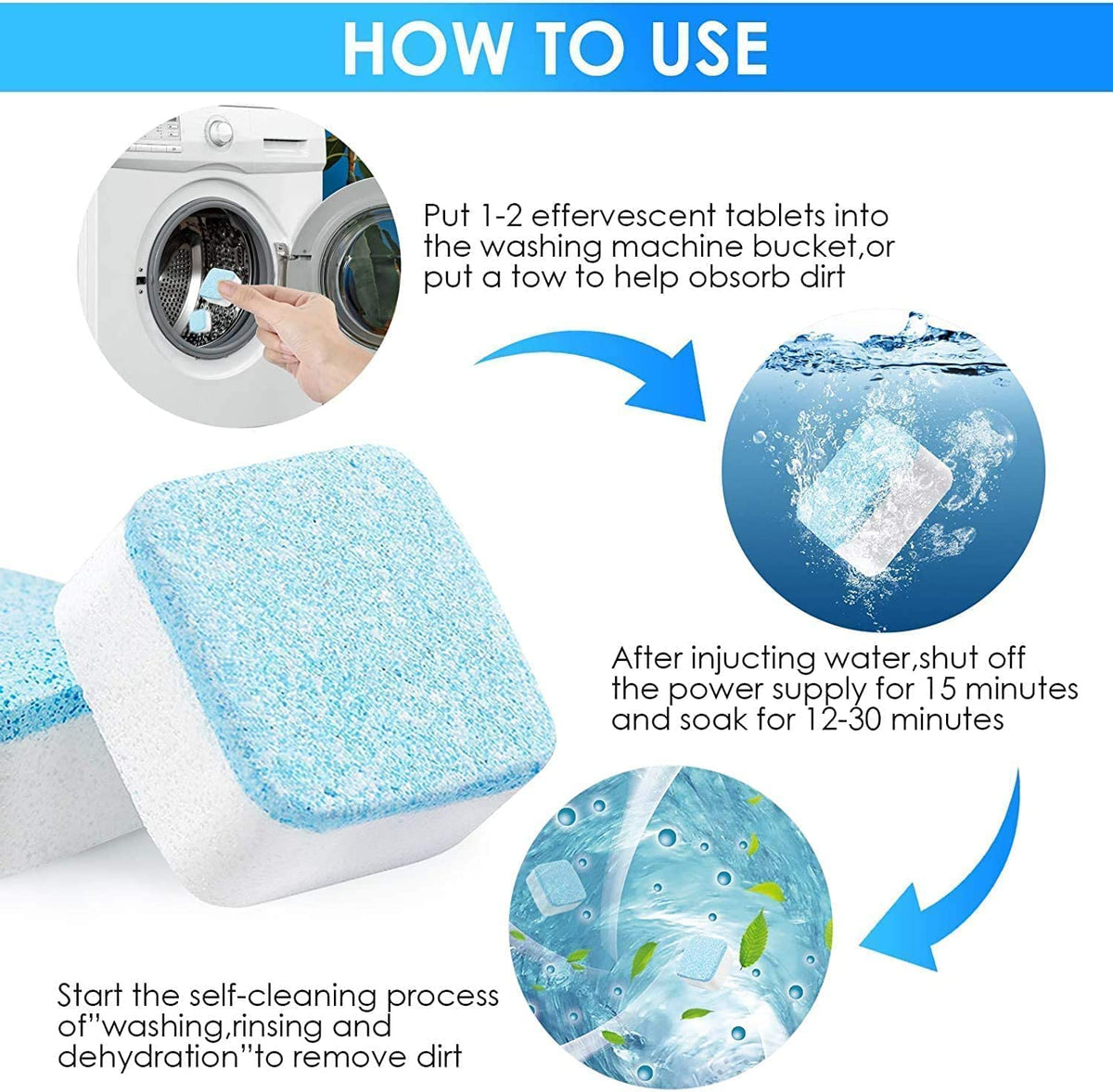 Washing Machine Cleaning Tablets | 🔥Pack of 20 Tabs🔥